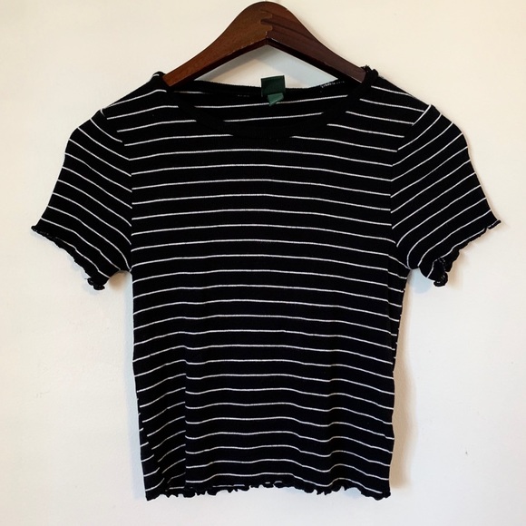 wild fable Tops - 💗Free with purchase 💗Ribbed striped ruffle tee